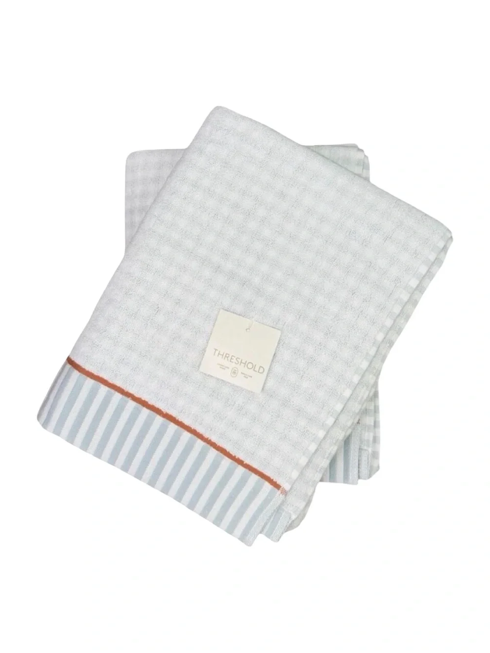 Threshold Traditional Gingham Plaid Bath Towels - Blue - 2 Packs - 4 Towels